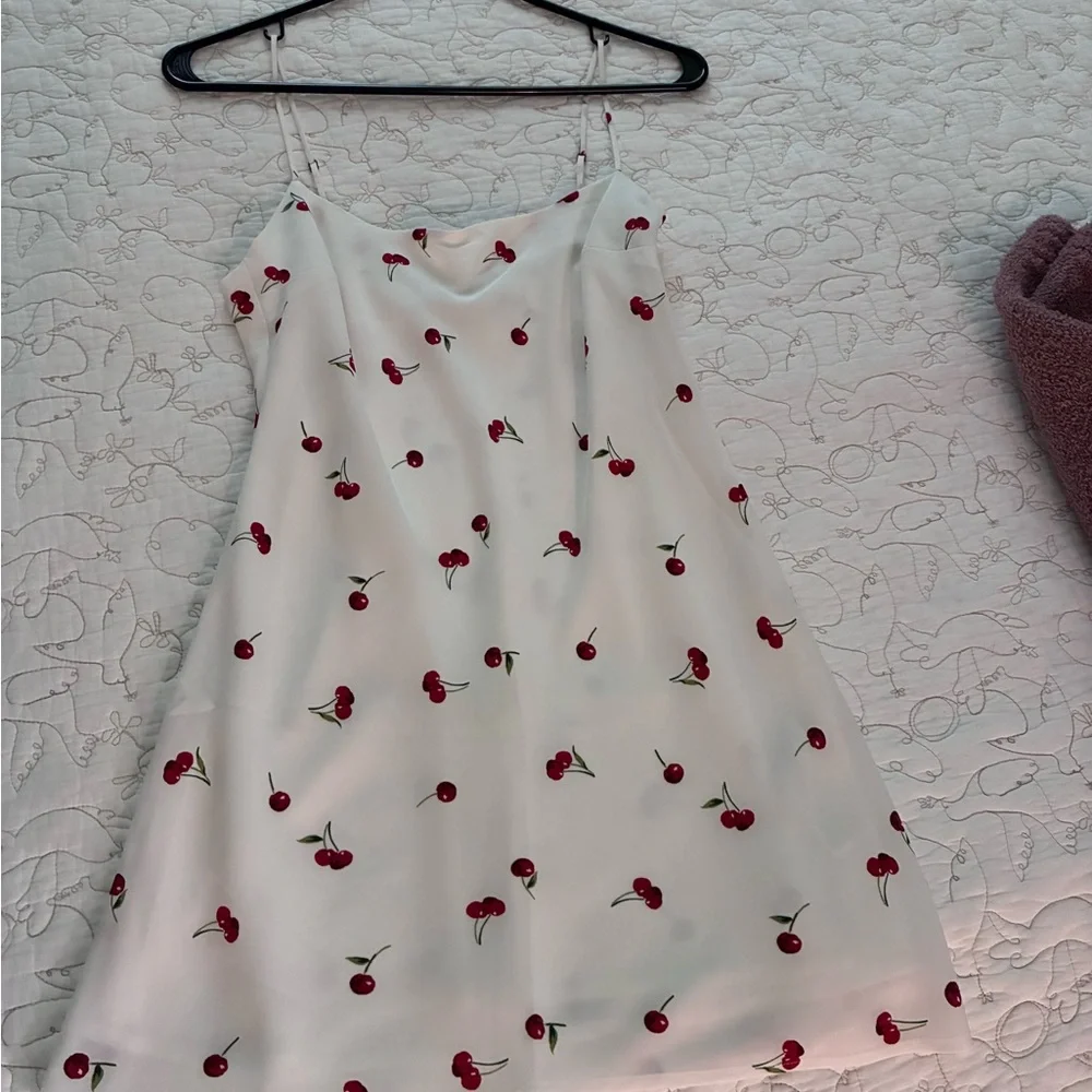 Abercrombie & Fitch Cream Slip Dress Spaghetti Strap Mini - Picture 2 of 7